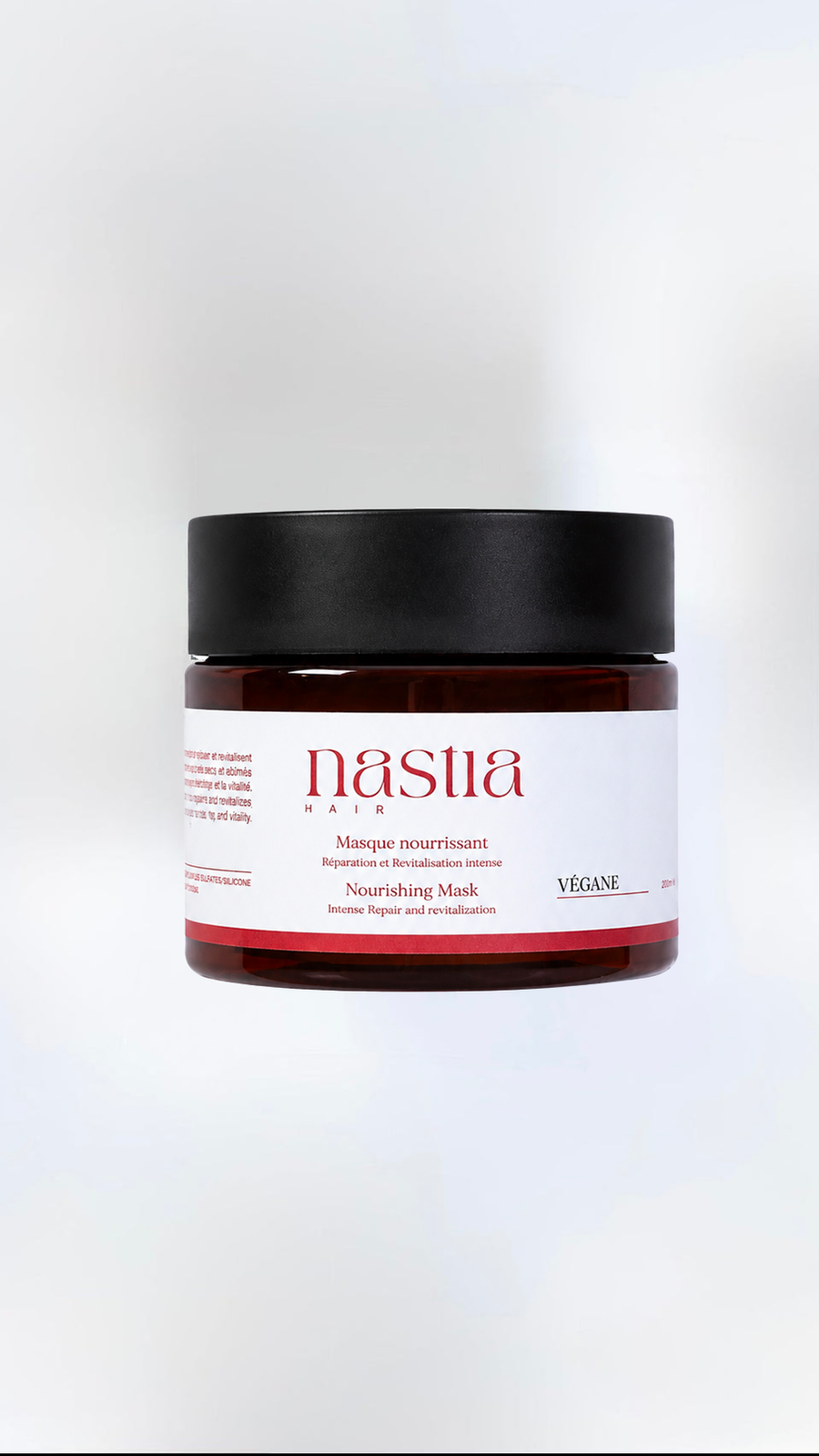 Pot de masque nourrissant capillaire Nastia Hair, vegan et bio