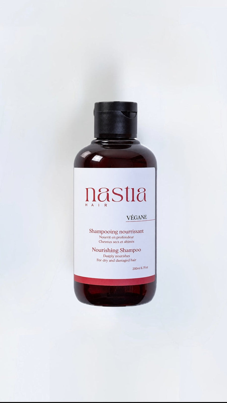 Shampoing nourrissant cheveux secs Nastia Hair, cosmétique bio français